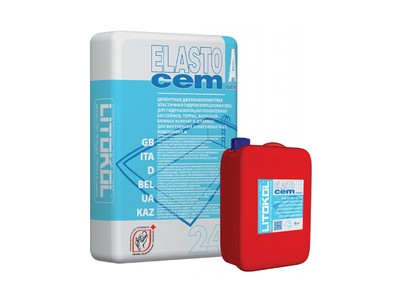 Гидроизоляция ELASTOCEM (А+B) сухой компонент A (мешок) 24 кг