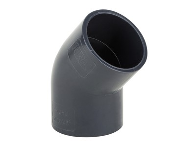 Отвод ПВХ 45°/225 мм Отвод ПВХ 45°/225 мм